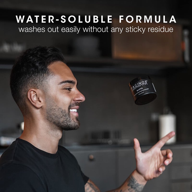 Pacinos Matte Hair Paste - Firm Hold, No Shine, Sculpting & Styling Wax, Long Lasting Definition & Texture, No Flakes, All Hair Types, 4 fl. oz. - Image 4