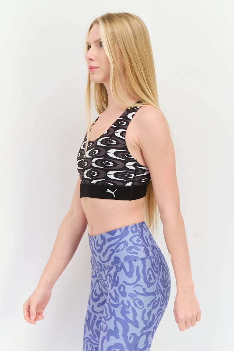 PUMA Women Brand Logo Padded Sports Bra, Black - Image 4