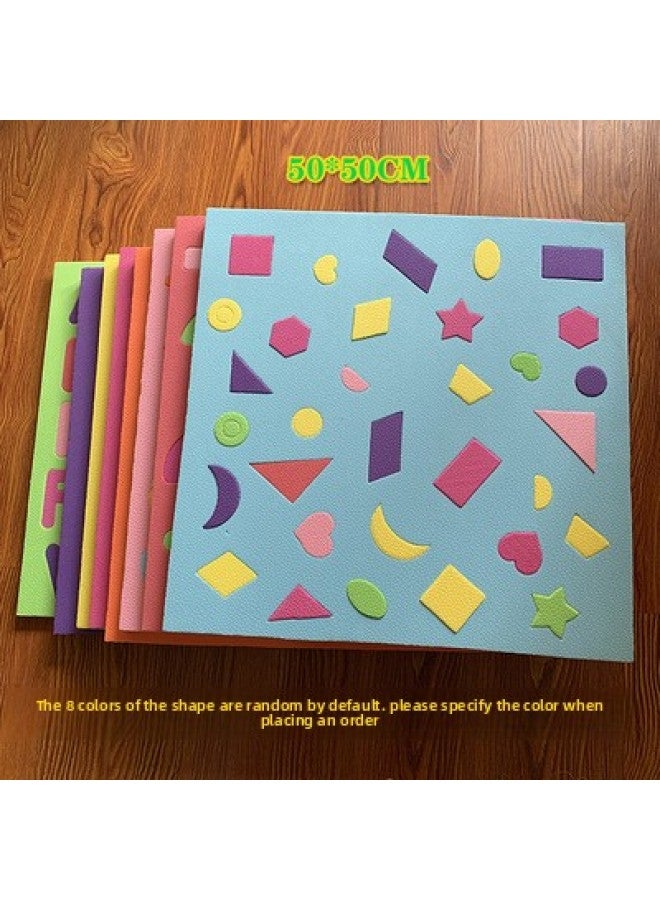 مكعبات بناء جدارية لرياض الأطفال، شكل مطابق من إسفنج EVA، منطقة ألغاز، مكعبات بناء ناعمة، ألعاب جدارية للأطفال- اللون: نمط الشكل - Image 1