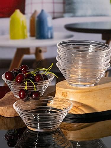 WRINGO Glass Bowl for Kitchen Prep, Dessert, Dips, and Candy Dishes, Cake, Snack Bowl Set of 6 Or Nut Bowl and Microwave Safe Clear Glass Bowls for Mixing, Storing Size 4.5 Inch - Image 2