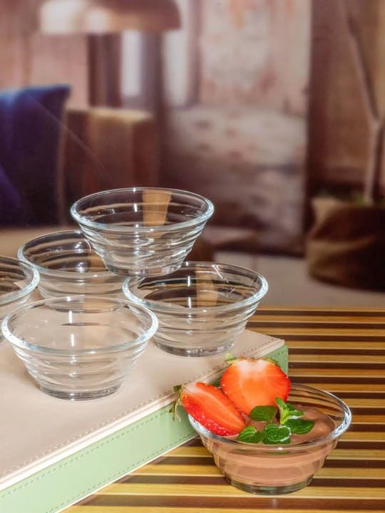 WRINGO Glass Bowl for Kitchen Prep, Dessert, Dips, and Candy Dishes, Cake, Snack Bowl Set of 6 Or Nut Bowl and Microwave Safe Clear Glass Bowls for Mixing, Storing Size 4.5 Inch - Image 3
