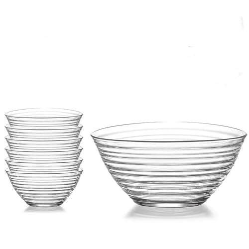 WRINGO Glass Bowl for Kitchen Prep, Dessert, Dips, and Candy Dishes, Cake, Snack Bowl Set of 6 Or Nut Bowl and Microwave Safe Clear Glass Bowls for Mixing, Storing Size 4.5 Inch - Image 1
