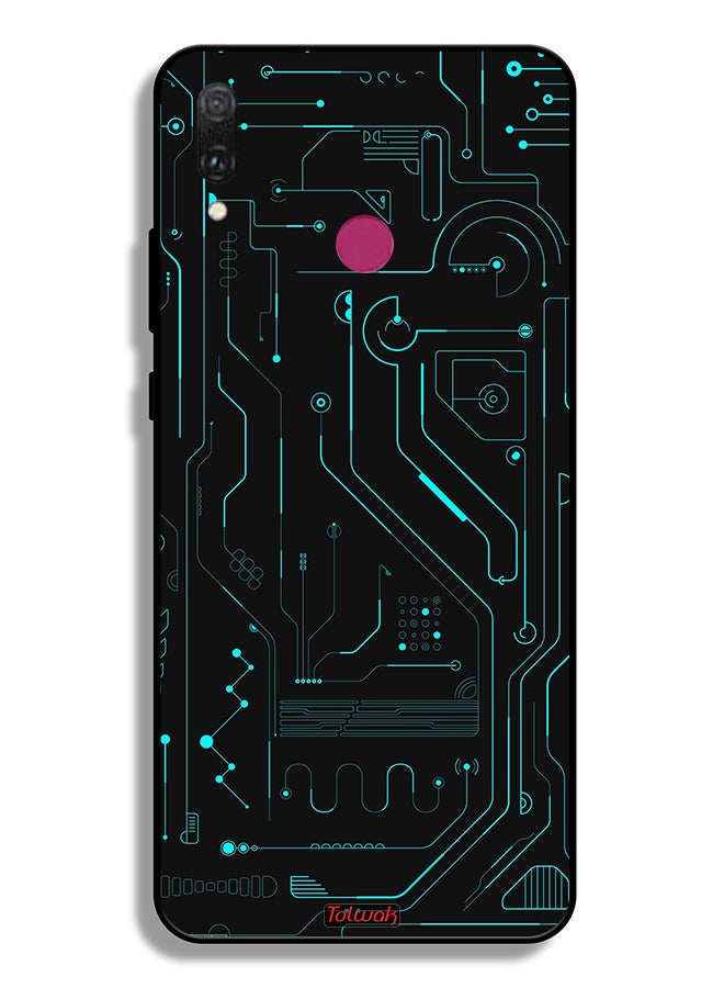 Tolwak Huawei Y9 (2019) Protective Case Cover Digital Art Circuits Minimalism Multiple Display - Image 1