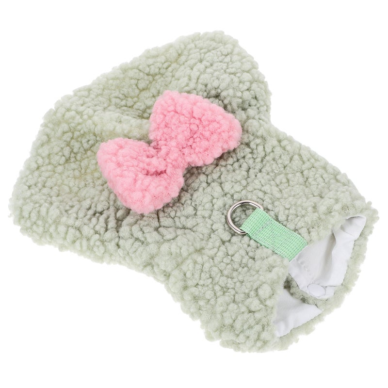 Bowknot Dog Clothes Puppy Dog Pet Clothes Dog Winter Warm Sweater Plush Comfortable Pet Clothes - Image 1