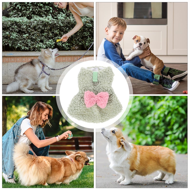 Bowknot Dog Clothes Puppy Dog Pet Clothes Dog Winter Warm Sweater Plush Comfortable Pet Clothes - Image 3