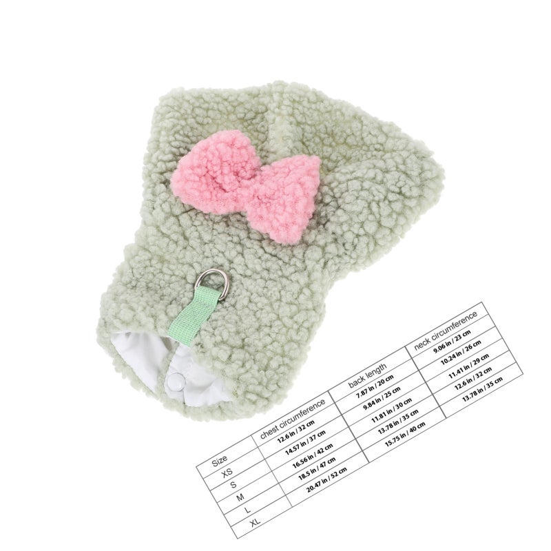 Bowknot Dog Clothes Puppy Dog Pet Clothes Dog Winter Warm Sweater Plush Comfortable Pet Clothes - Image 2