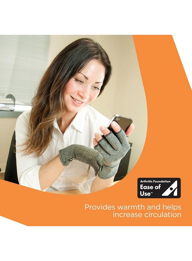 إيماك قفازات IMAK Brownmed الضاغطة لعلاج التهاب المفاصل - قفازات ضغط لدعم التهاب المفاصل وآلامها - قفازات بدون أصابع للرجال والنساء لدعم الدورة الدموية - رمادية - صغيرة - Image 5