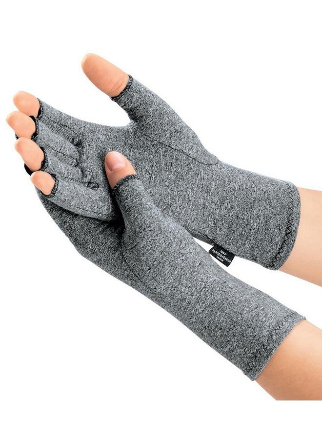 إيماك قفازات IMAK Brownmed الضاغطة لعلاج التهاب المفاصل - قفازات ضغط لدعم التهاب المفاصل وآلامها - قفازات بدون أصابع للرجال والنساء لدعم الدورة الدموية - رمادية - صغيرة - Image 1