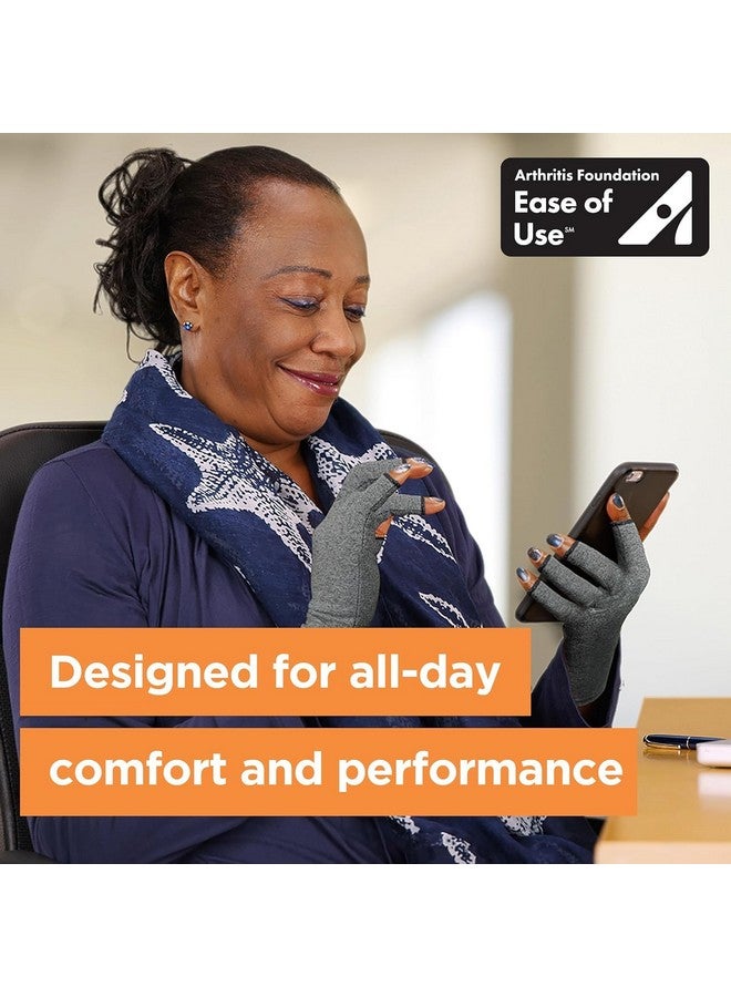 إيماك قفازات IMAK Brownmed الضاغطة لعلاج التهاب المفاصل - قفازات ضغط لدعم التهاب المفاصل وآلامها - قفازات بدون أصابع للرجال والنساء لدعم الدورة الدموية - رمادية - صغيرة - Image 3