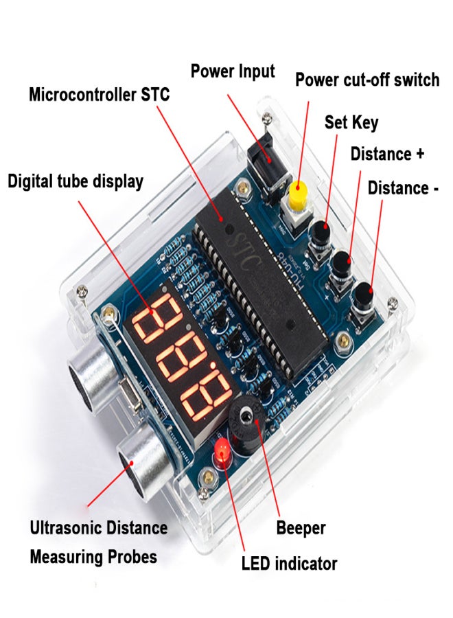 Generic Distance Measuring Loose Parts Distance Measuring Instrument Based On 51 Microcontroller Designed Reversing Radars Alarm DIY Electronic Soldering Kit - Image 3
