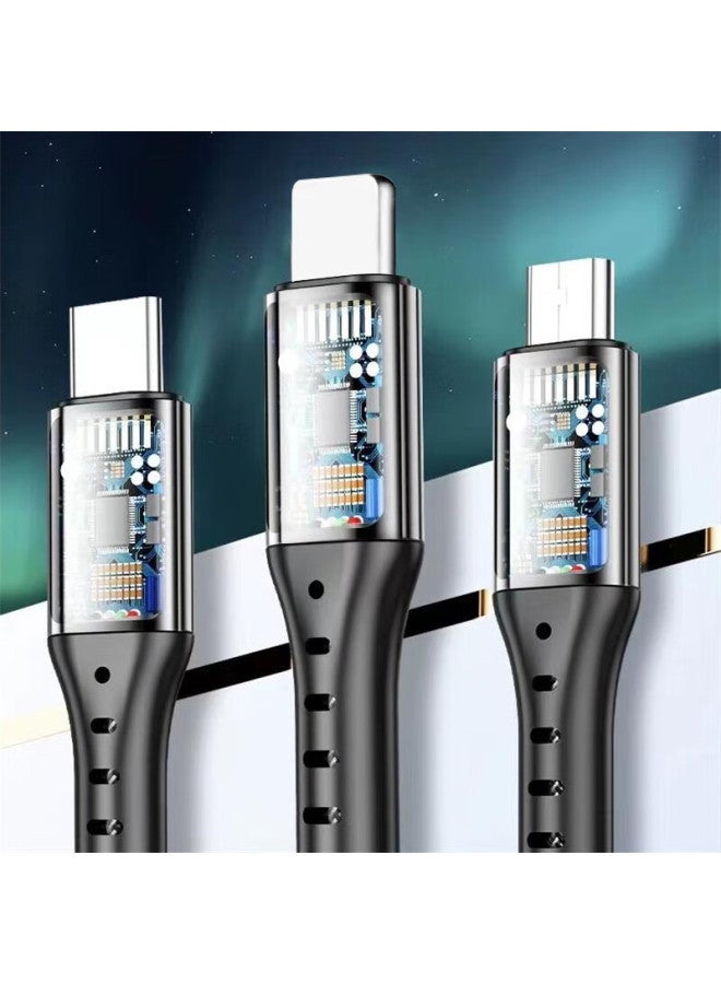 Zitai, Suitable For Huawei And Apple Charger Heads Pd20W Dual-Port Super Fast Charging Data Cable, Charging Cable Set For Honor And Xiaomi, 20W Dual-Port + 1.2M Three-In Fishnet Cable - Image 4