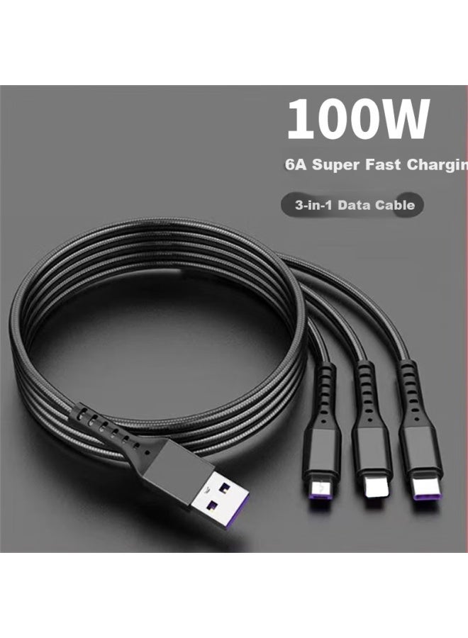 Zitai, Suitable For Huawei And Apple Charger Heads Pd20W Dual-Port Super Fast Charging Data Cable, Charging Cable Set For Honor And Xiaomi, 20W Dual-Port + 1.2M Three-In Fishnet Cable - Image 3