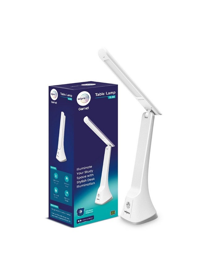 WIPRO Wipro 6W Rechargable Table lamp with 3 Grade dimming (TL2), USB-C Charging | LED Portable Desk Lamp for Study | Easy Touch Control | Adjustable Light Head|Premium Texture Design | Pack of 1  - Image 1