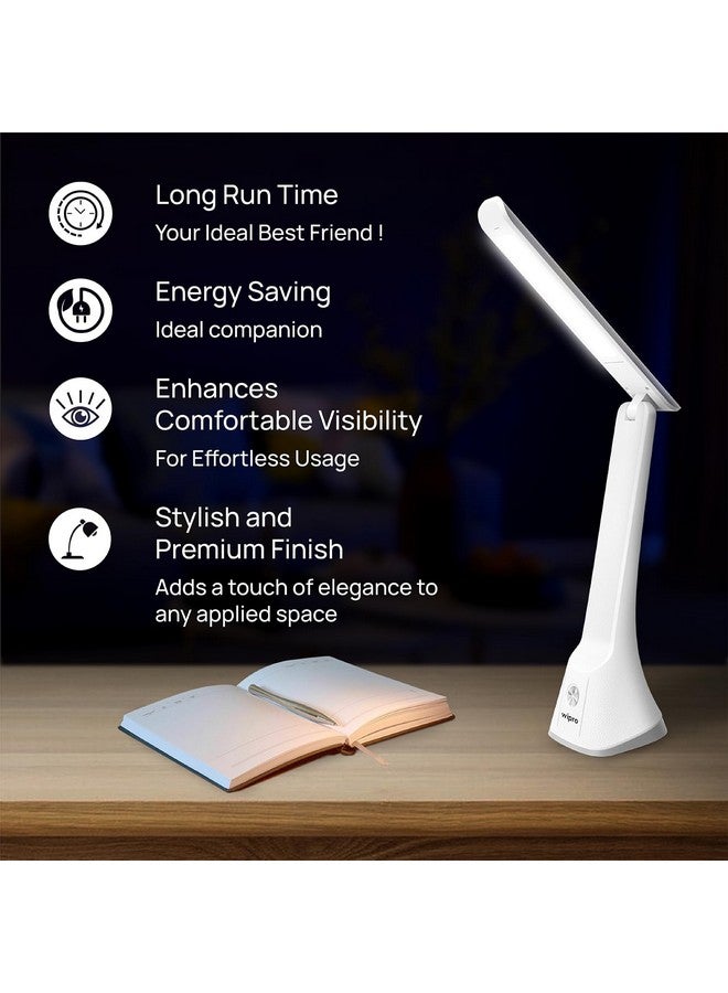 WIPRO Wipro 6W Rechargable Table lamp with 3 Grade dimming (TL2), USB-C Charging | LED Portable Desk Lamp for Study | Easy Touch Control | Adjustable Light Head|Premium Texture Design | Pack of 1  - Image 2