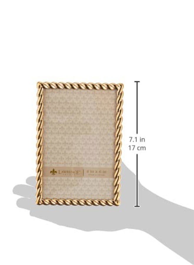 Lawrence Frames Rope Design Metal Frame, 4x6, Gold - Image 2
