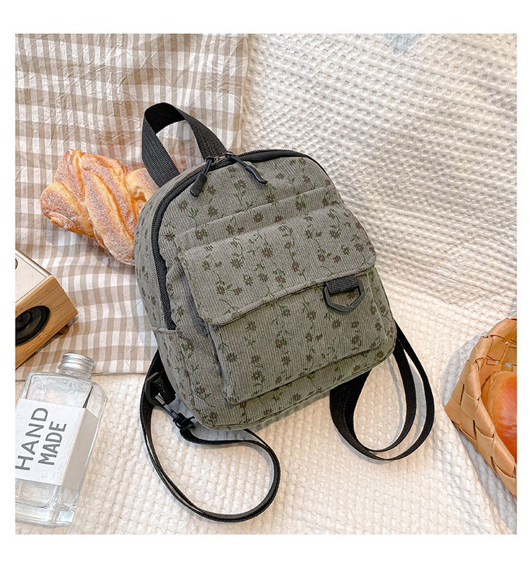 Velvet Mini Backpack Large Capacity Student Fashion Simple Personality Travel Small Backpack - Image 1