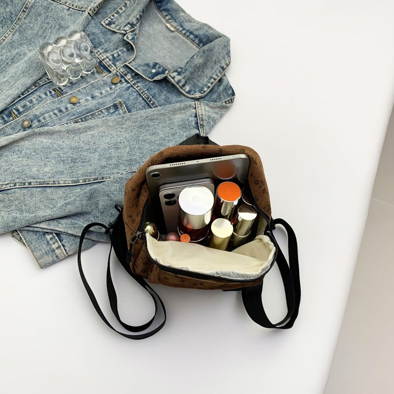 Velvet Mini Backpack Large Capacity Student Fashion Simple Personality Travel Small Backpack - Image 5