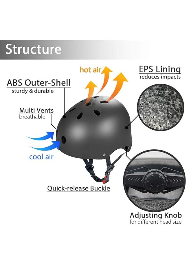 X spring Kids Helmet Pad Set Protective Gear Set For Girls Boys Bicycle Bike Roller Scooter Sport Adjustable Kids Bike Skateboard Accessories Helmet Knee And Elbow Pads Wrist Guards (Small) - Image 3