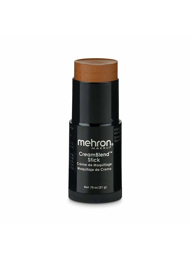 mehron Makeup CreamBlend Stick | Face Paint, Body Paint, & Foundation Cream Makeup | Body Paint Stick Perfect for Halloween Makeup .75 oz (21 g) (Medium Dark 4) - Image 1