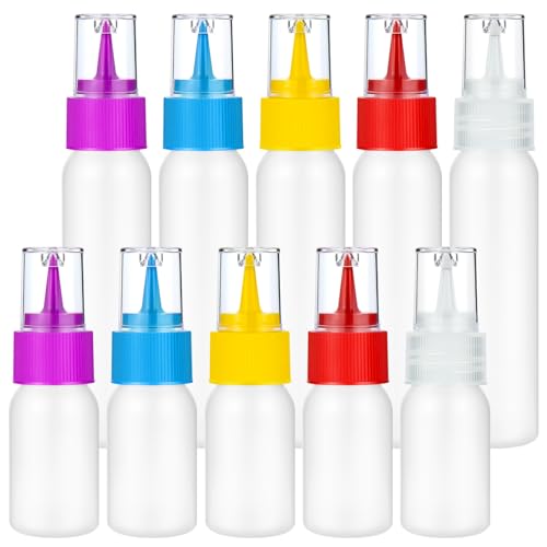 suoundey 10pcs Squeeze Writer Bottles 30ml/60ml Plastic Icing Bottles Small Easy Squeeze Bottle 1 And 2 Ounce For Cakes Cookie Decorating, Food Coloring, Food DIY & Ice Cream Decoration - Image 1