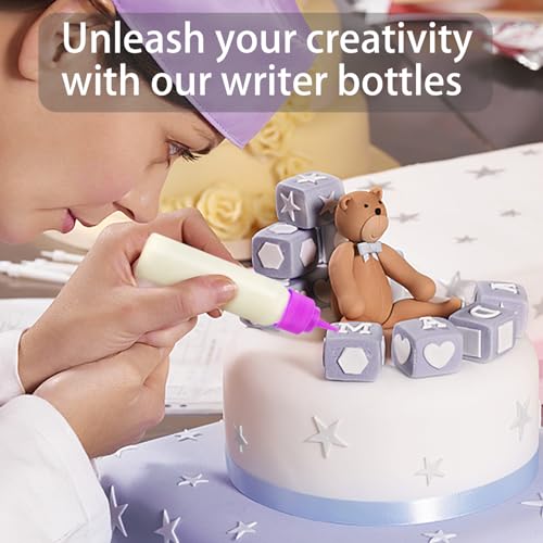 suoundey 10pcs Squeeze Writer Bottles 30ml/60ml Plastic Icing Bottles Small Easy Squeeze Bottle 1 And 2 Ounce For Cakes Cookie Decorating, Food Coloring, Food DIY & Ice Cream Decoration - Image 3
