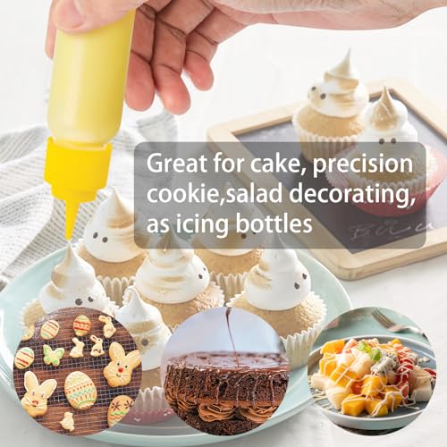 suoundey 10pcs Squeeze Writer Bottles 30ml/60ml Plastic Icing Bottles Small Easy Squeeze Bottle 1 And 2 Ounce For Cakes Cookie Decorating, Food Coloring, Food DIY & Ice Cream Decoration - Image 5
