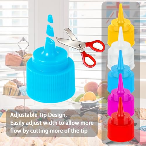 suoundey 10pcs Squeeze Writer Bottles 30ml/60ml Plastic Icing Bottles Small Easy Squeeze Bottle 1 And 2 Ounce For Cakes Cookie Decorating, Food Coloring, Food DIY & Ice Cream Decoration - Image 4