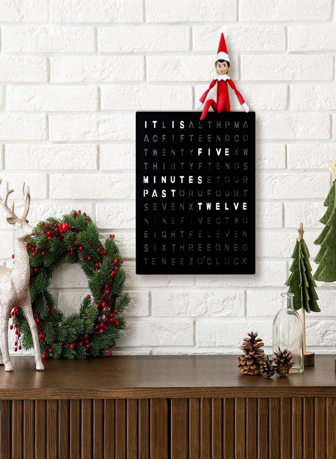 Stiles Word Clock, 8" by 8" Modern LED Desk Clock with USB Cable, Aluminum, Unique with Words, Contemporary, Living Room, Bedroom, Home, or Office Lightup Decor, Gift Item, Gray - Image 2