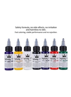 BLOOMING TIME 7 Colors Tattoo Ink Set, Body Color Semi-permanent Tattoo Inks Set Professional Longlasting Eyeliner Eyebrow Lip Tattoo Pigment Ink Set for Tattoo Machine  - Image 4