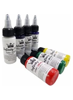 7 Colors Tattoo Ink Set, Body Color Semi-permanent Tattoo Inks Set Professional Longlasting Eyeliner Eyebrow Lip Tattoo Pigment Ink Set for Tattoo Machine
