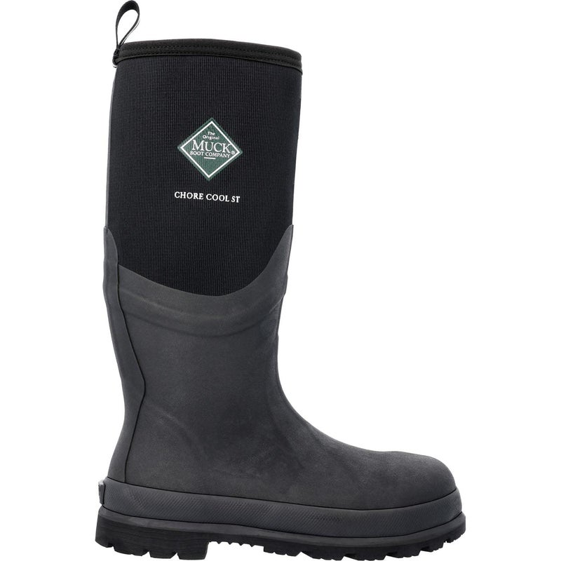Muck Boot Mens Chore Cool Steel Toe Rain Boot Black 10