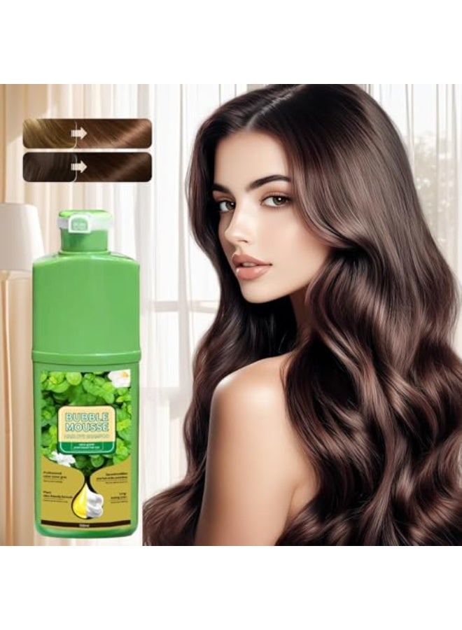 Bright Face Bubble Mousse Hair Dye Shampoo 500ml Natural Long-Lasting Plant Foam Hair Dye Shampoo For Men Women Home Salon Daily - Image 3