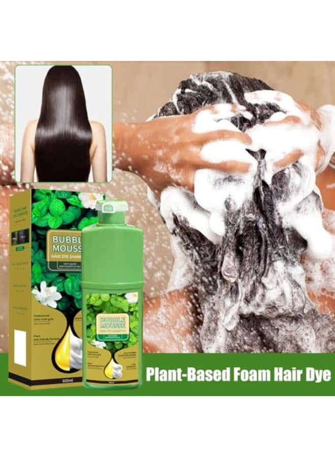 Bright Face Bubble Mousse Hair Dye Shampoo 500ml Natural Long-Lasting Plant Foam Hair Dye Shampoo For Men Women Home Salon Daily - Image 4