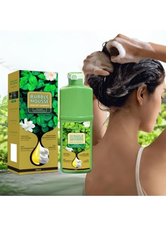 Bright Face Bubble Mousse Hair Dye Shampoo 500ml Natural Long-Lasting Plant Foam Hair Dye Shampoo For Men Women Home Salon Daily - Image 2
