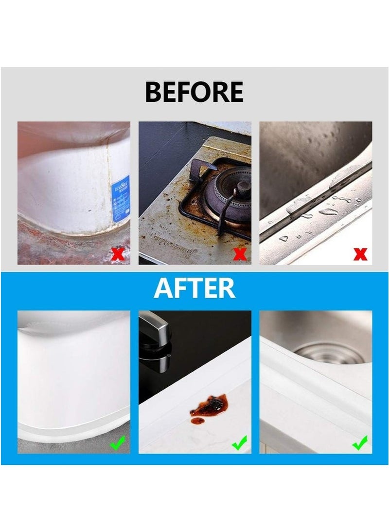 2 PCS Caulk Tape Sealant Strip for Bath Kitchen, Waterproof and Mildewproof Sealant Tape, Wall Sealing Tape Caulk Sealer, Caulk Strip, Shower Tile Sealer  - Image 5