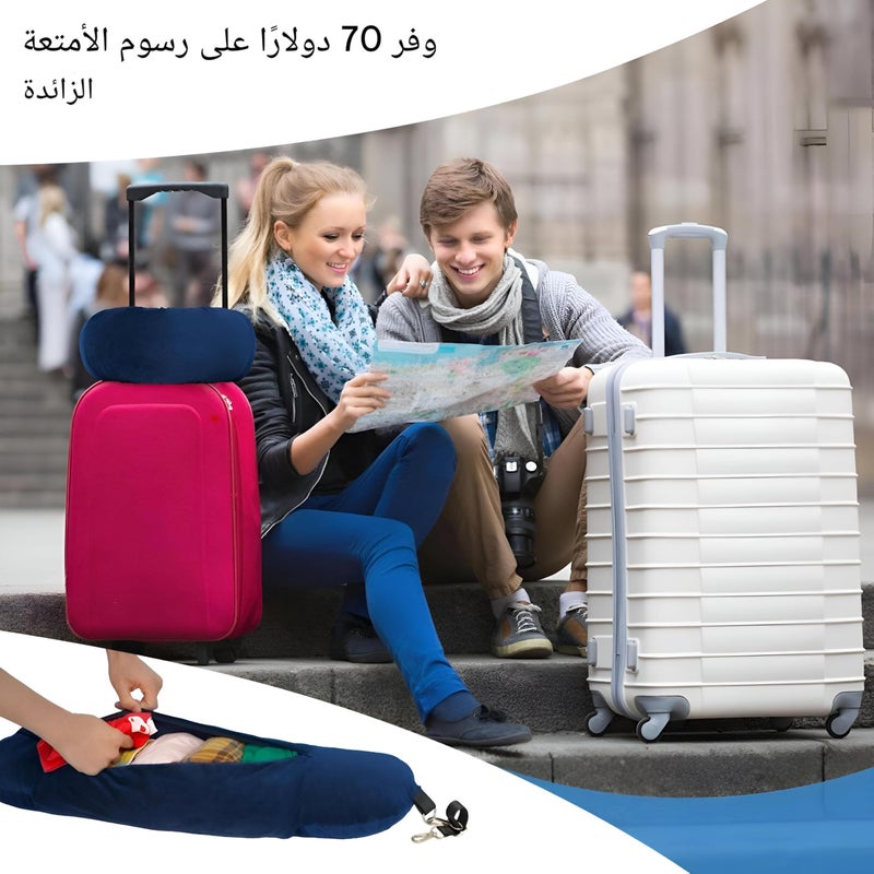 Neck Pillow - Inflatable Travel Pillow for Ultimate Comfort with Refillable Design and Storage Bag for Trips and Roads (Black) - Image 5