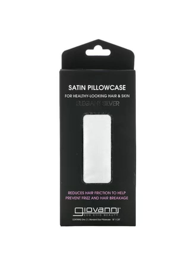 Giovanni Satin Pillowcase, Elegant Silver, 1 Pillowcase 