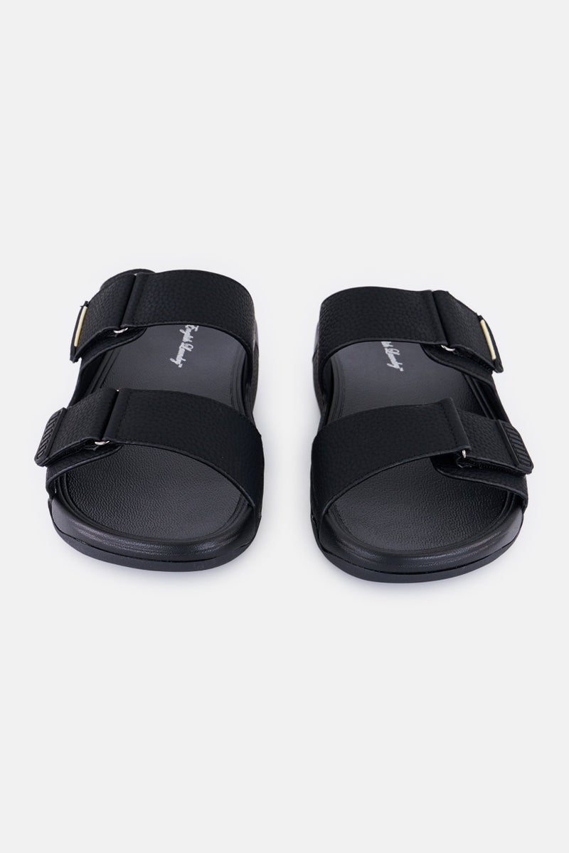 English Laundry Men Two Strap Slip On Arabic Sandals, Black  - Image 2