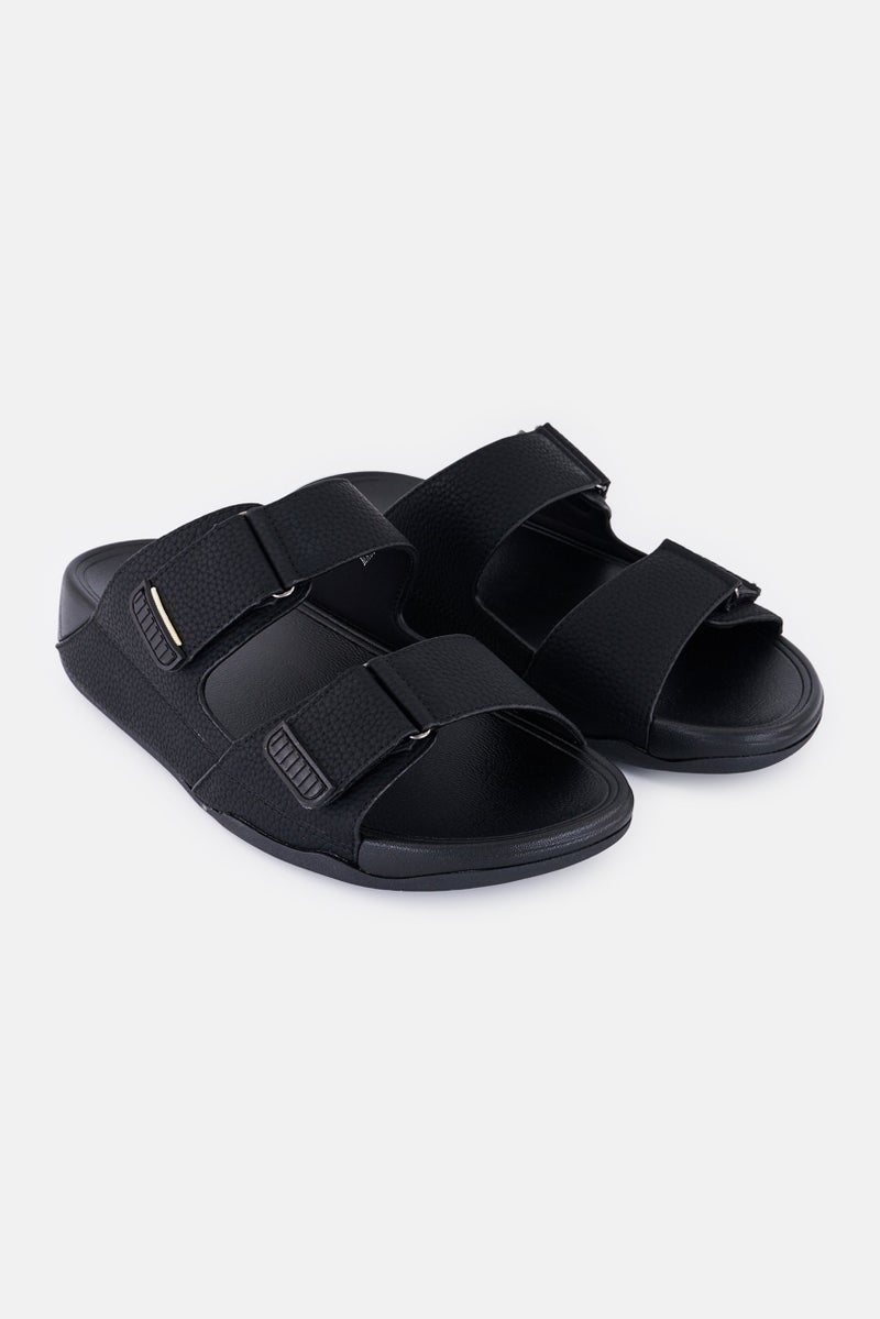 English Laundry Men Two Strap Slip On Arabic Sandals, Black  - Image 1