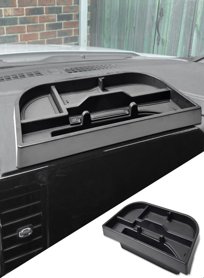 TACOBRO Interior Dashboard Storage Compatible with 2022-2025 Sierra/Silverado 1500 Accessories, 2024 2025 GMC Sierra/Chevy Silverado 2500HD/3500HD Dash Mounted Organizer Tissue Holder Tray - Image 1