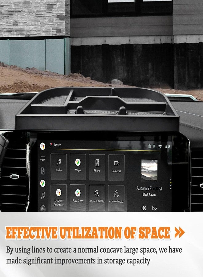 TACOBRO Interior Dashboard Storage Compatible with 2022-2025 Sierra/Silverado 1500 Accessories, 2024 2025 GMC Sierra/Chevy Silverado 2500HD/3500HD Dash Mounted Organizer Tissue Holder Tray - Image 4
