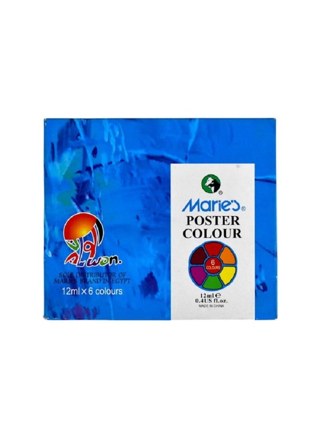 طقم الوان بوستر ماريز 6 لون انابيب 12مللى
