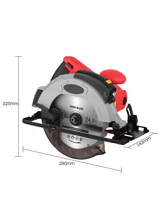 Generic - 12A 5500RPM Corded Circular Saw with 7-1/4'' Circular Saw Blade and Laser Guide Max Cutting Depth 2.45'' (90°), 1.81'' (45°) for Wood and Log Cutting 3 Blades EU - Image 1
