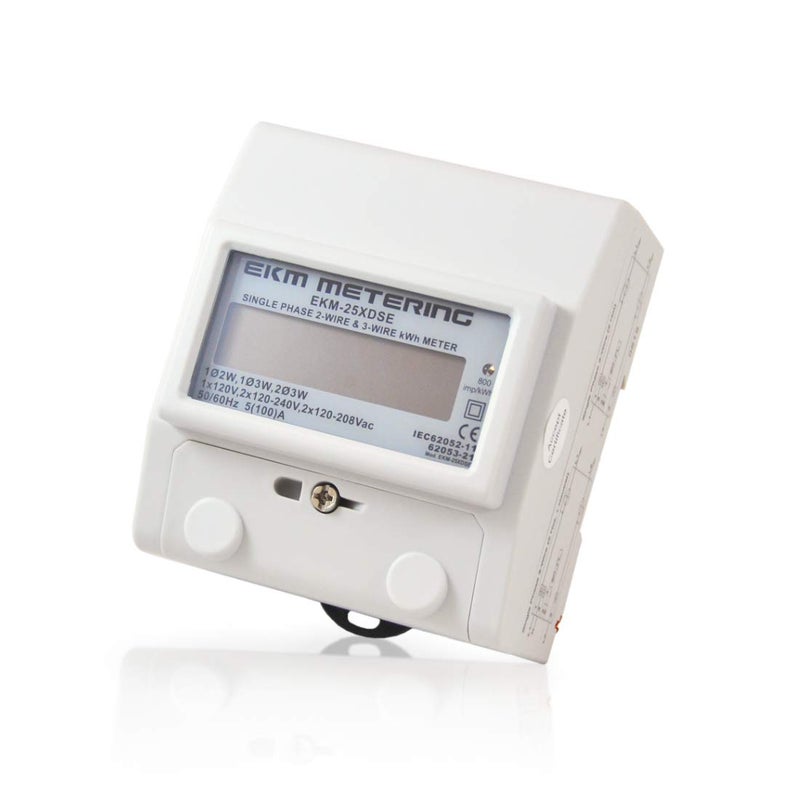 EKM Metering Single Phase kWh Meter, Pass-Through, 2 or 3-Wire, 120V up to 120/240V, 100A, 60Hz - Image 1