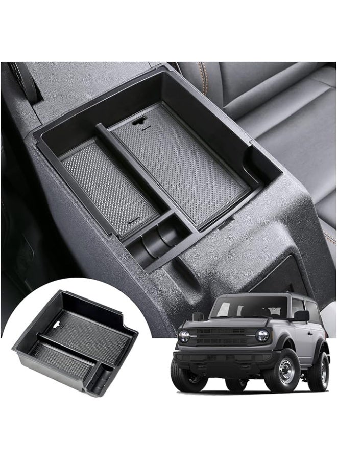 MABEF Center Console Organizer Tray for Ford Bronco ($2021\text{-}2024$) – Armrest Secondary Storage Insert Box with Non-Slip Mat - Image 4