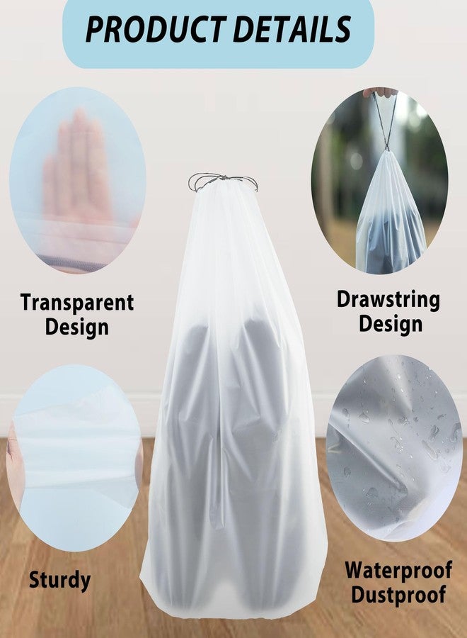 DMIMIA 20PCS Transparent Travel Shoe Bags, Large 15.7x11.8 Inch Waterproof Drawstring Pouches, Clear Shoe Storage for Suitcase, Travel, Moving and Clothing Organizer for Men Women, Clear, Transparent - Image 5