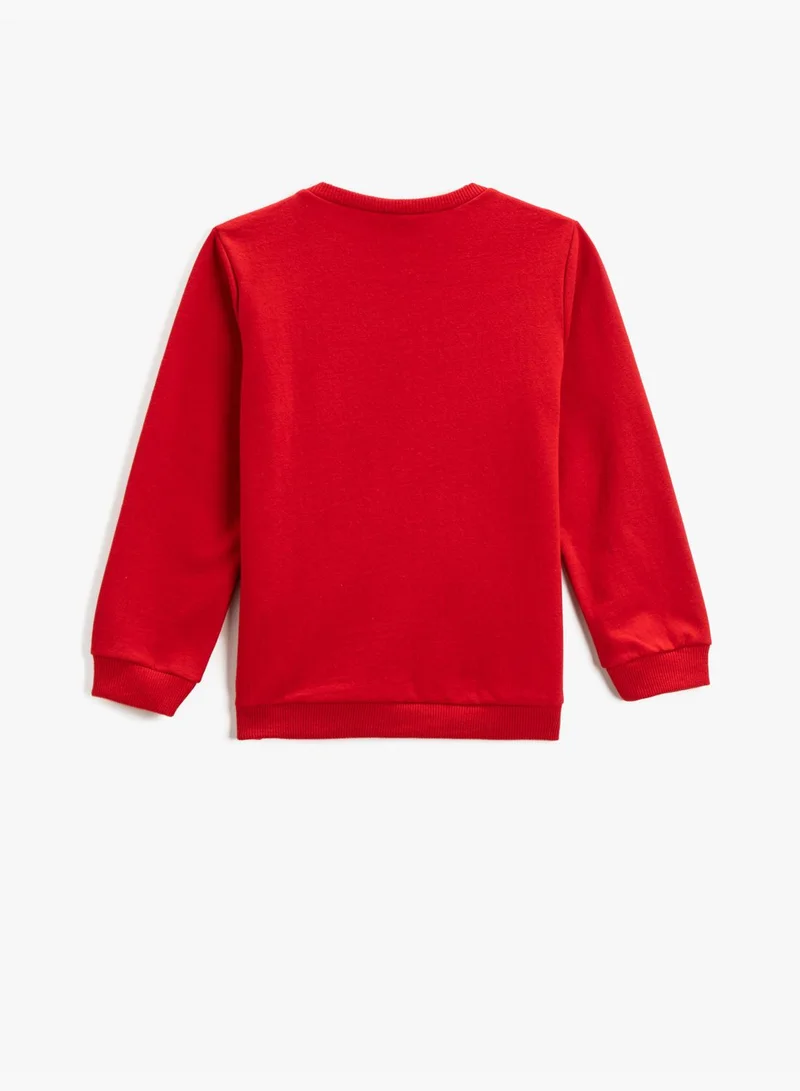 كوتون Sweatshirt Long Sleeve Printed Crew Neck
