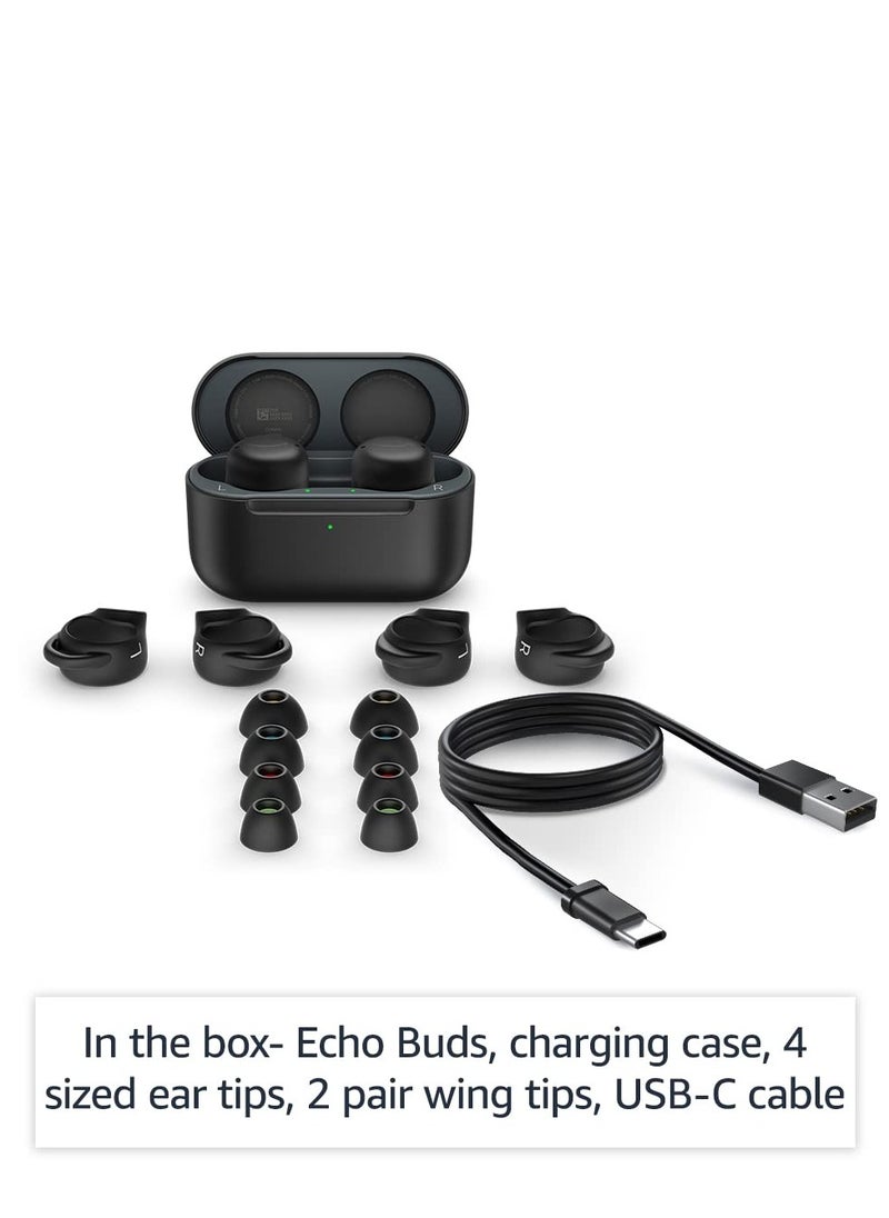 Echo Buds (2nd Gen) | True Wireless earbuds with crisp and balanced sound, Active Noise Cancellation, 3 mics and Alexa