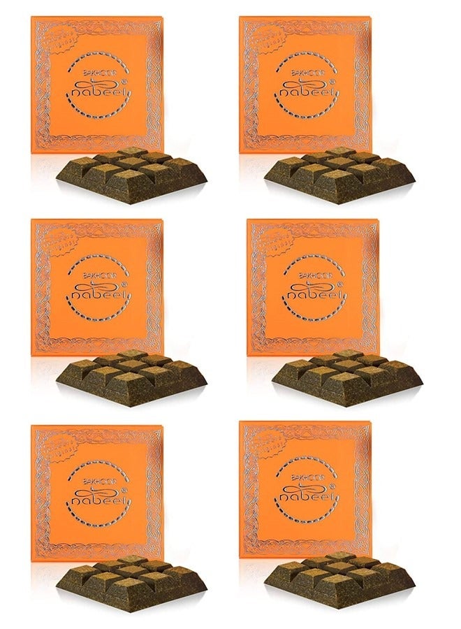 Nabeel Pack of 6 Bakhoor Nabeel 40 Grams Beautiful Smelling Popular Oudh Incense Solid Perfume Bar - Image 1