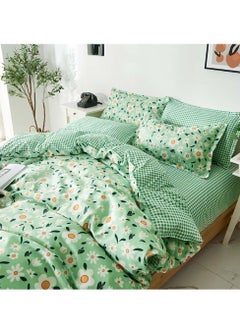 Sharpdo 4 Pieces Bed Sheet Set Luxury Cotton Microfiber Soft Quilt Set with 1 Comforter/Quilt Cover, 1 Flat Sheet and 2 Pillowcases Single 2.2m(220*240cm) Bed  - Image 2